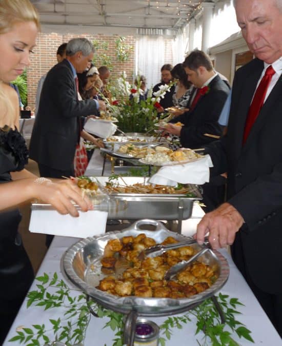 Classic catered wedding buffet