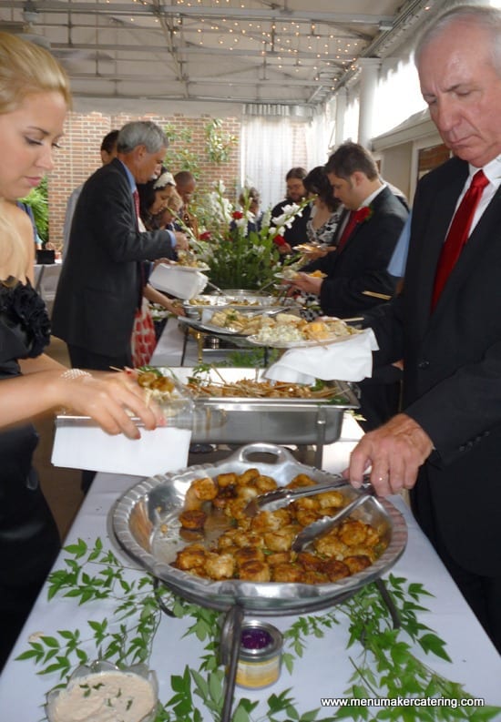 Classic catered wedding buffet